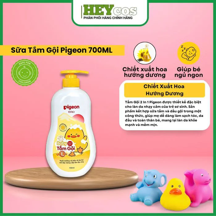 Sữa Tắm Gội Pigeon 700ml Mẫu Mới Cho Bé | HEYCOS
