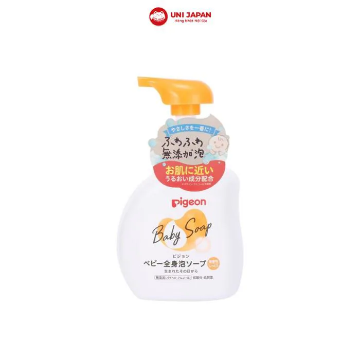 Sữa tắm gội cho bé Pigeon Baby Soap tạo bọt 500ml