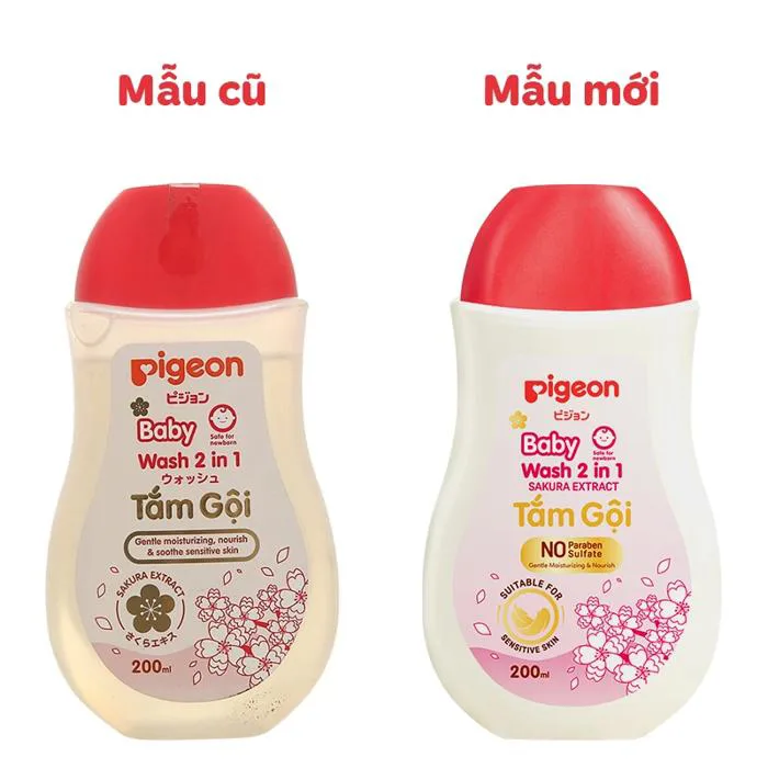 Sữa tắm gội cho bé Pigeon 2 trong 1 hoa anh đào an toàn, dịu nhẹ -  AVAKids.com