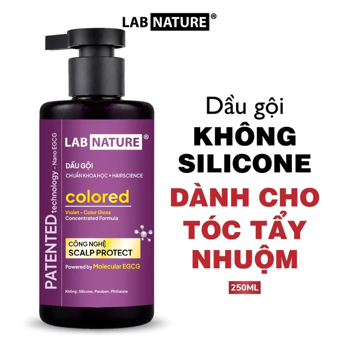 Dầu gội tím LAB NATURE Không Silicone, giúp Khử Vàng và Giữ Màu Nhuộm -  250ml