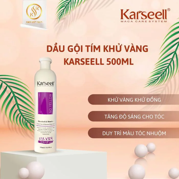 Dầu gội tím giữ màu tóc nhuộm Karseell - K&R Việt Nam
