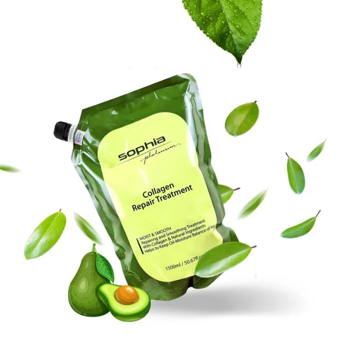 Ủ tóc Collagen Sophia phục hồi tóc hư tổn siêu mềm mượt chuẩn salon,Kem ủ  tóc Collagen Sophia, Dầu hấp Sophia 1500ml Mỹ phẩm Trường An