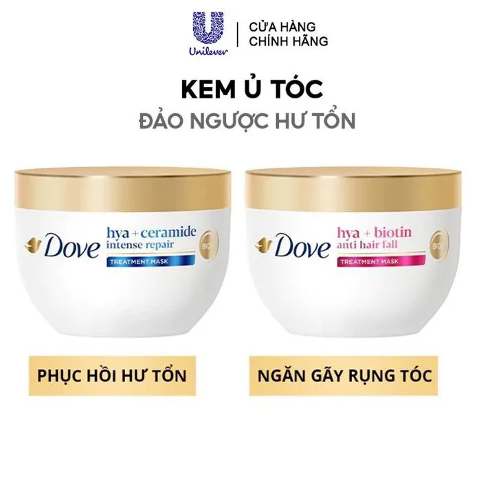 Kem Ủ Tóc Dove Hỗ Trợ Phục Hồi Tóc Hư Tổn, Ngăn Gãy Rụng Tóc Hya Treatment  Mask 300ml