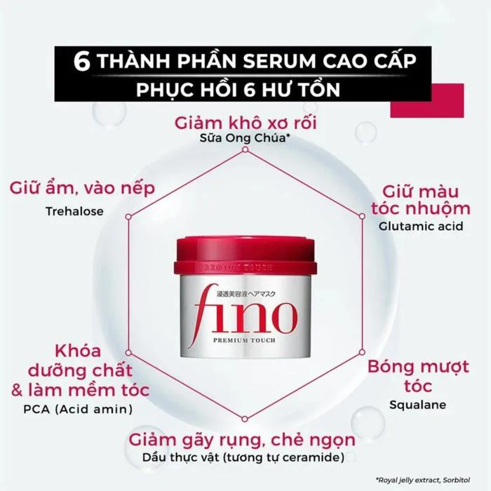 Kem Ủ Tóc Giúp Tóc Phục Hồi & Suôn Mượt Fino Premium Touch 230g