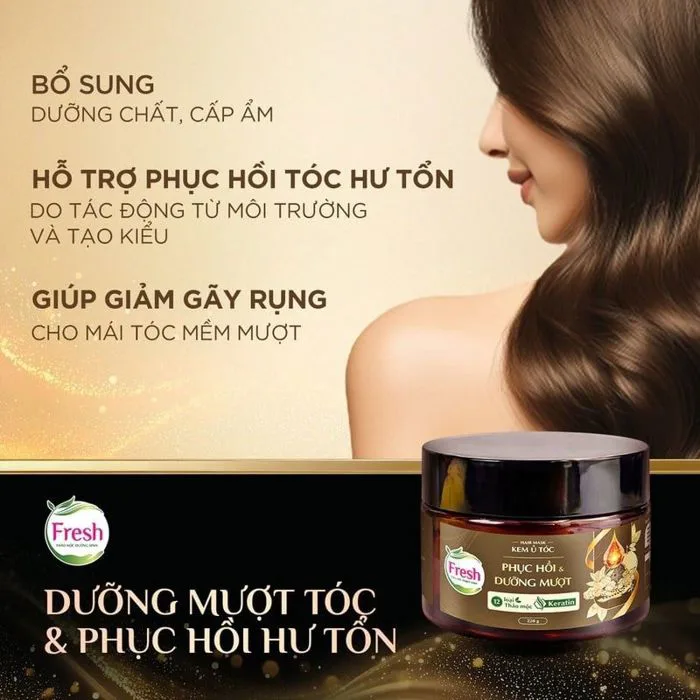 Kem Ủ Tóc Fresh Thảo Mộc Dưỡng Sinh Phục Hồi & Dưỡng Mượt Tóc Hư Tổn 220g