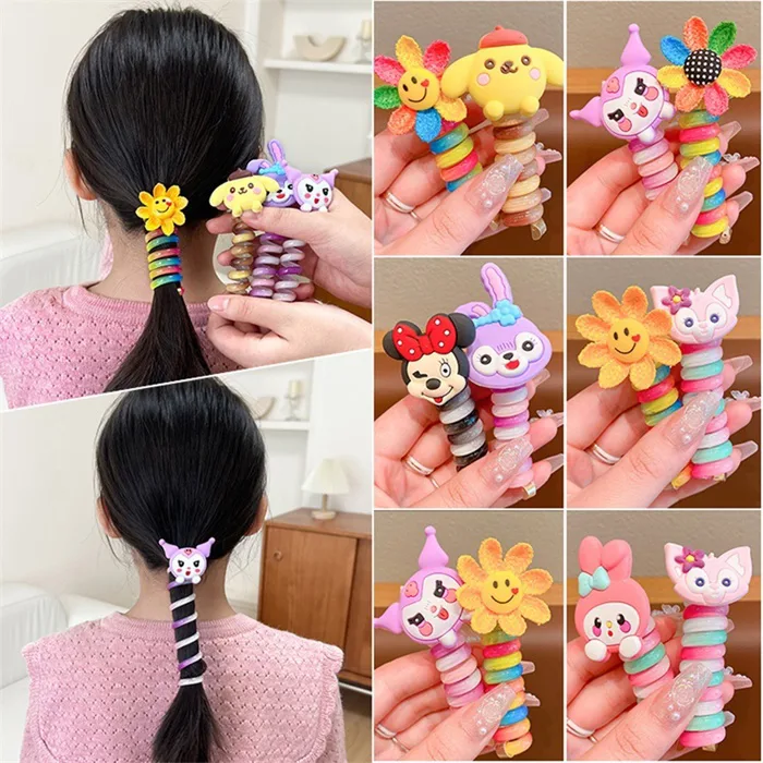 Chun Cột Tóc Kuromi Dạng Lò Xo Xoắn Tạo Kiểu Dễ Thương Cho  Bé🍀FREESHIP🍀Dây Buộc Tóc Lò Xo Cho Bé