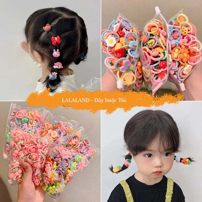 Set dây buộc tóc cho bé dây cột tóc co giãn tốt chi tiết hoạt hình dễ  thương siêu xinh phụ kiện tóc cho bé gái