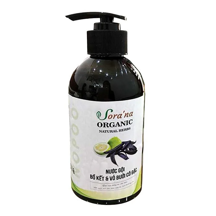 Nước Gội Đầu Bồ Kết Sora - Tinh chất Bồ kết, Vỏ bưởi Trị Rụng Tóc