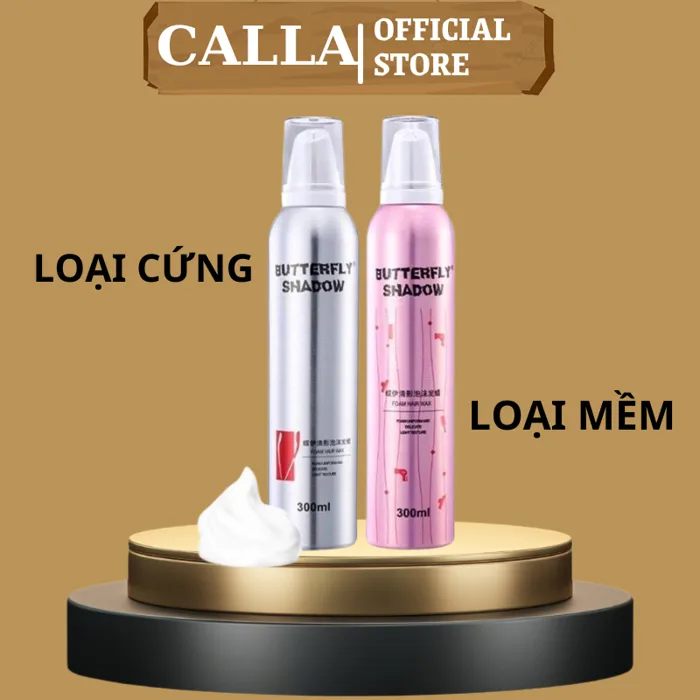 Gôm mềm giữ nếp tóc nữ Butterfly Shadow 300ml tạo kiểu và giữ nếp tóc uốn  xoăn tự nhiên bồng bềnh