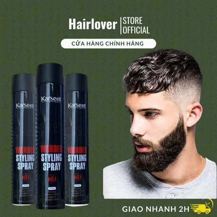 Gôm xịt tóc nam mềm giữ nếp tóc lâu, keo xịt tóc tạo phồng hương nước