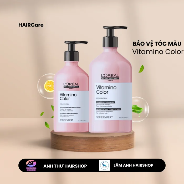 Bộ Gội - Xả - Hấp Dầu & Xịt Dưỡng L'oreal Serie Expert Vitamino Color giữ  màu tóc nhuộm & mềm mượt