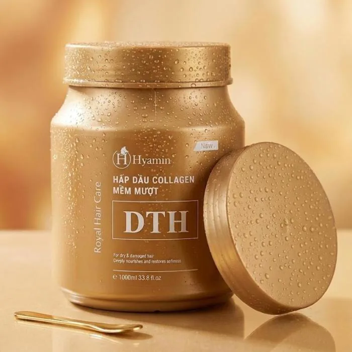 Hyamin Kem Ủ Tóc Hấp Dầu Collagen DTH 1000ml Phục Hồi Tóc Hư Tổn Khô Xơ Chẻ Ngọn Tóc Tẩy Nhuộm Uốn Duỗi Dưỡng Mềm Mượt S