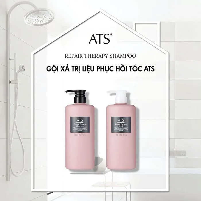 REVIEW DẦU GỘI XẢ ATS PHỤC HỒI TÓC UỐN REPAIR THERAPY - MỸ PHẨM TÓC CHÍNH HÃNG GIÁ TỐT NHẤT THỊ TRƯỜNG