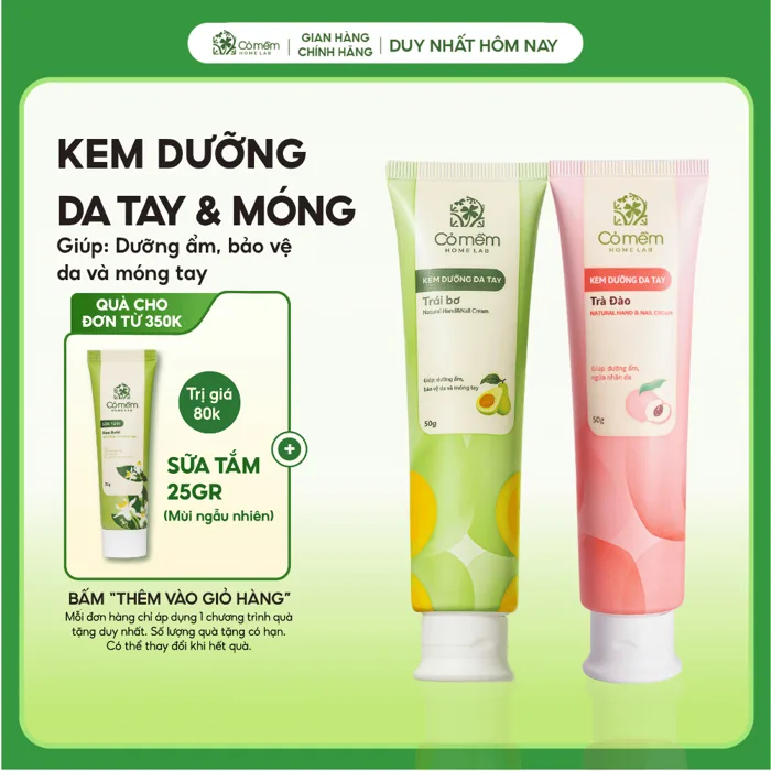 Kem Dưỡng Da Tay Và Móng Dưỡng Ẩm Mềm Mịn Hand Cream Cỏ Mềm 50g