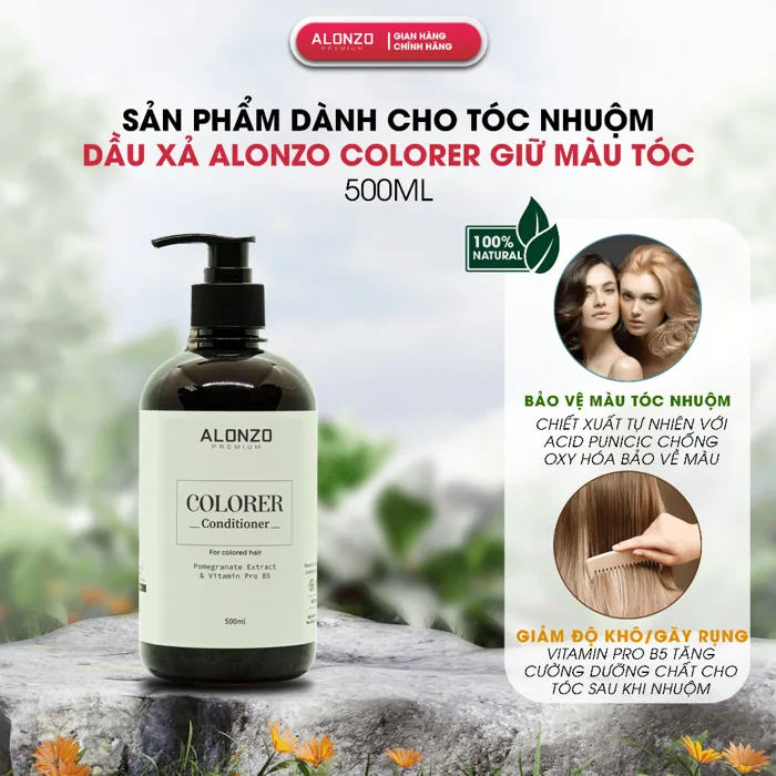 Dầu xả cho tóc nhuộm giữ màu tóc phục hồi hư tổn giảm khô xơ ALONZO Premium  Colorer chính hãng Úc 500ml
