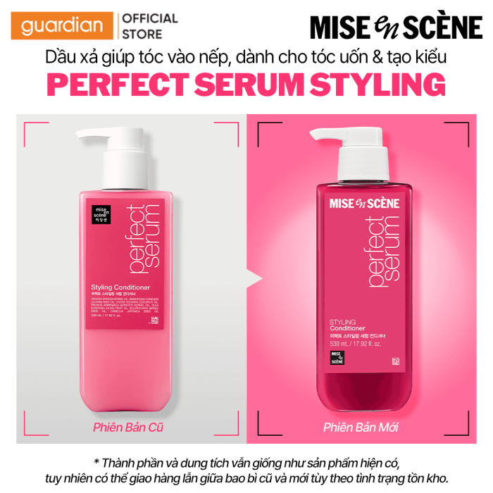 Dầu Xả Giúp Tóc Suôn Mượt Và Dễ Vào Nếp, Giữ Nếp 24h Mise En Scene Perfect Serum Styling Conditioner 530ml