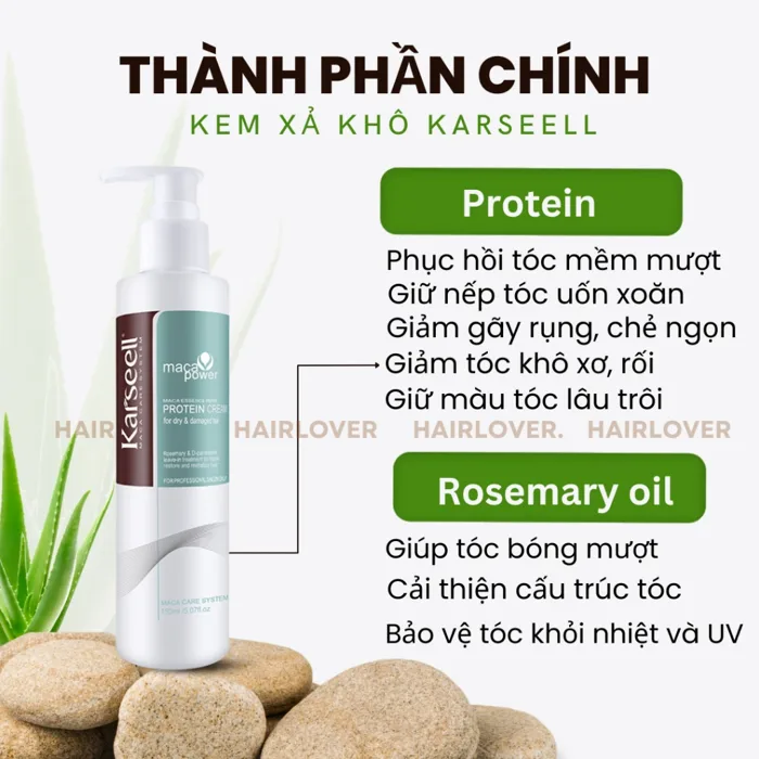 Xả khô tóc xoăn Karseell leave in conditioner giữ nếp tóc mềm mượt, kem dưỡng phục hồi tóc chính hãng