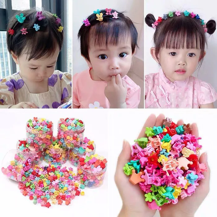 Set kẹp tóc càng cua mini cho bé gái nhiều màu