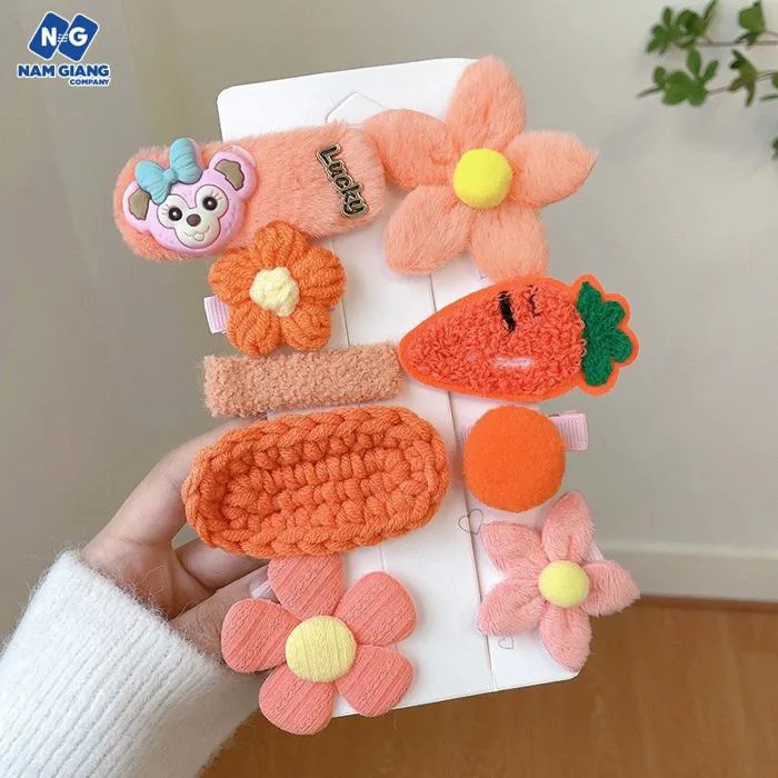 Sét 9 kẹp tóc nhiều mẫu cho bé gái | Tổng Kho Nam Giang