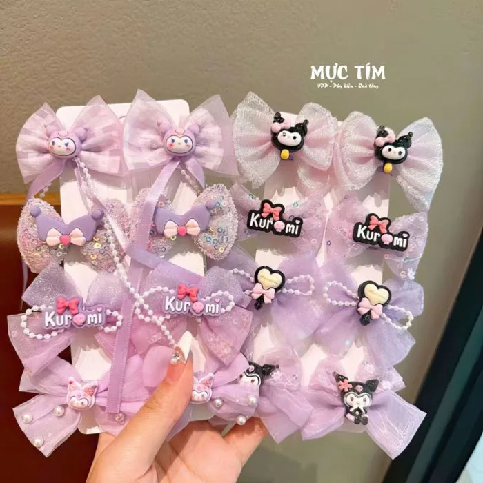 Set kẹp tóc 8 cái siêu cute cho bé gái