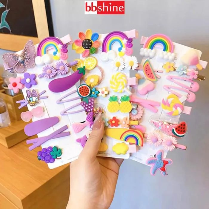 Kẹp tóc mái, Set 14 kẹp tóc cho bé gái nhiều màu sắc họa tiết dễ thương  (14psc) BBShine – P154 | BBShine - Thiên đường đồ cho bé