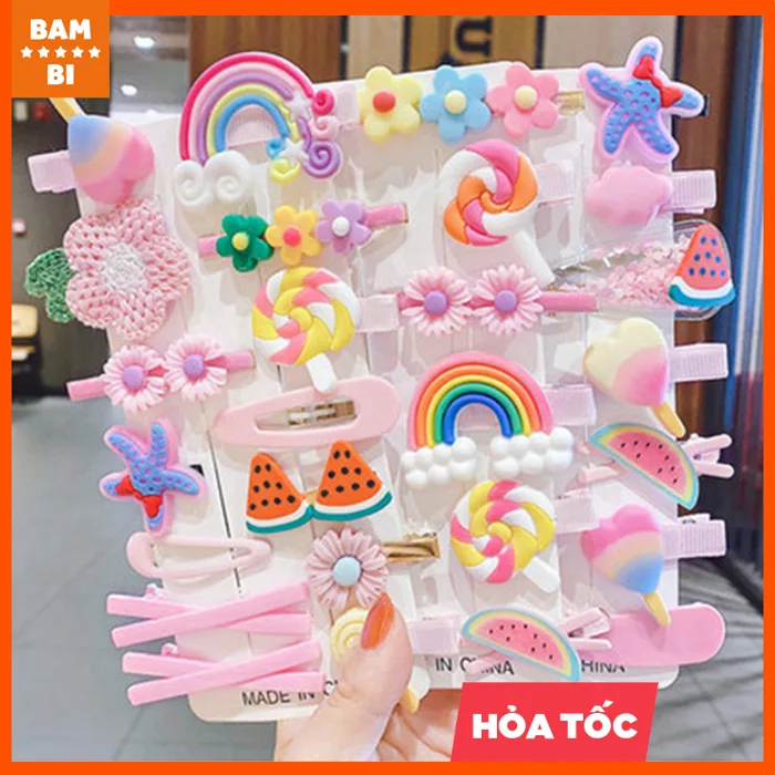 Set 14 kẹp tóc đáng yêu cho bé gái | Shopee Việt Nam