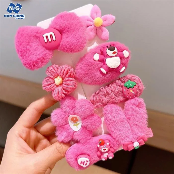 Sét 9 kẹp tóc nhiều mẫu cho bé gái | Tổng Kho Nam Giang