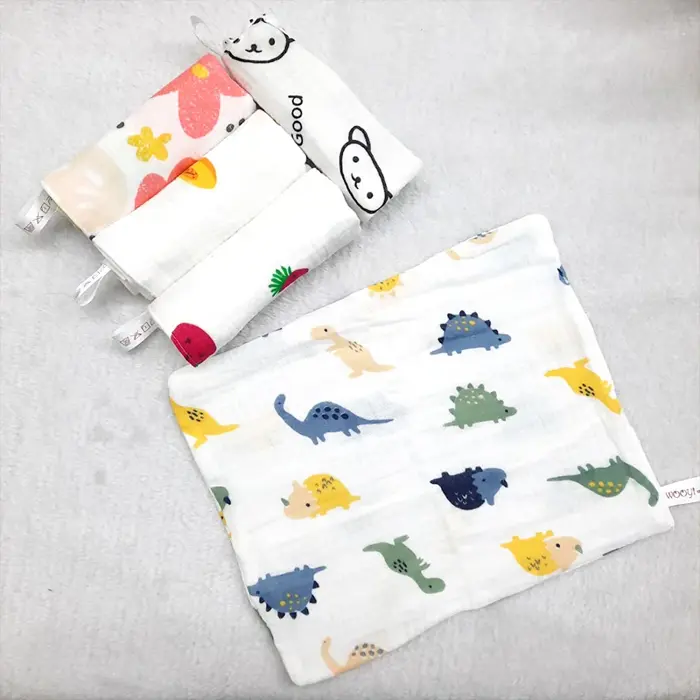 Set 5 khăn mặt cho bé sợi tre (25*25cm)