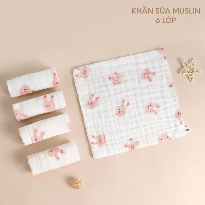 Khăn sữa Muslin sợi tre cho bé Yori (30x30cm) - Giá tốt