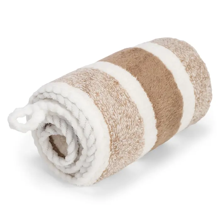 Khăn lau tóc Microfiber ST Poemy (35x75cm,Nâu sọc to) giá tốt