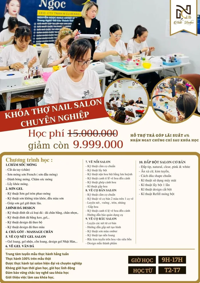 Khóa học nail chuyên nghiệp chăm sóc móng tay gồm những gì bao nhiêu tiền?