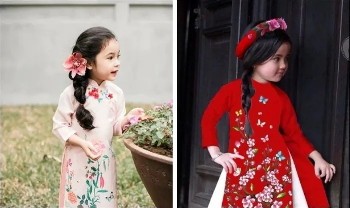 Kiểu tóc mặc áo dài cho bé Kiểu tóc mặc áo dài cho bé