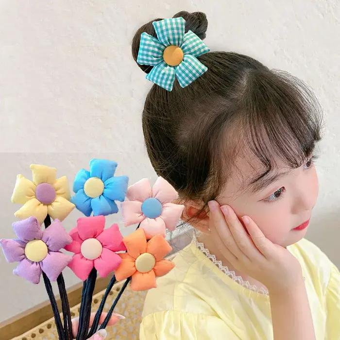 Dây buộc tóc cho bé, búi tóc định hình bông hoa tạo kiểu