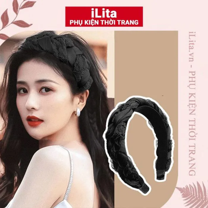 Băng đô cài tóc iLita, bờm tóc tết mấn áo dài phong cách Hàn Quốc cho nữ  đẹp cao cấp sang | Lazada Việt Nam