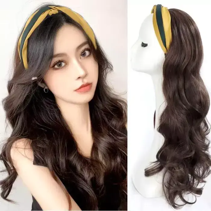 Tóc giả cài băng đô thẳng dài, xoăn sóng - Phạm Thị Cúc