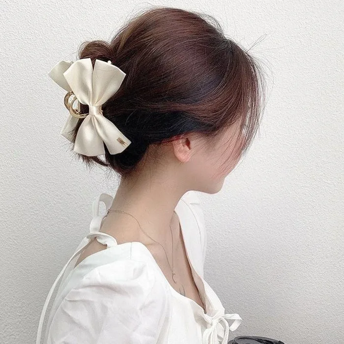 Kẹp tóc càng cua Hàn Quốc nữ đẹp hottrend kim loại cỡ size lớn LÀGU Khăn  Phụ Kiện - Cặp búi tóc dễ thương
