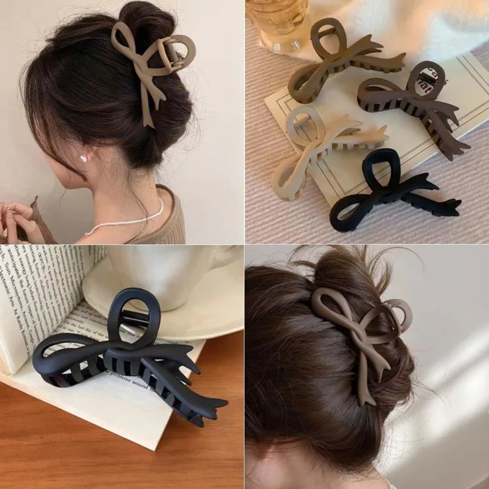 Kẹp tóc hình nơ bươm bướm LÀGU kẹp càng cua đẹp cho nữ hottrend nhiều màu  phong cách Hàn Quốc cặp búi tóc cute