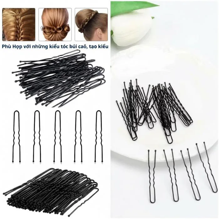 Set 20/50/100 Kẹp tăm chữ U 6cm ghim tóc, kẹp nhiều màu, cặp tăm đen - Cặp Kẹp  tóc dễ thương, kẹp tóc nữ tiện lợi | Shopee Việt Nam