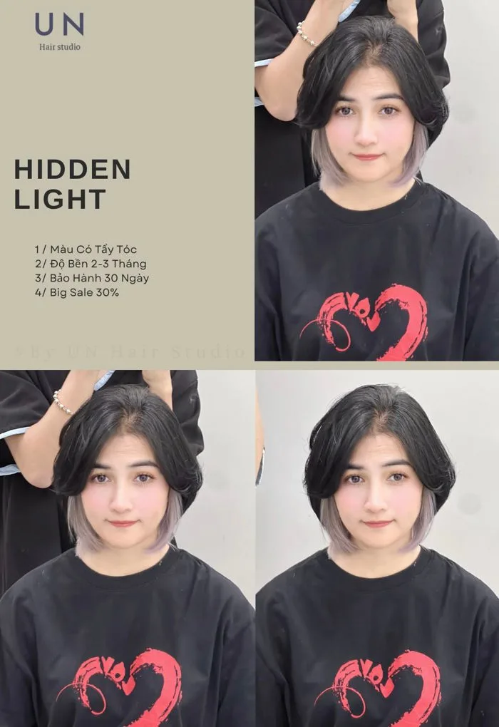 Hidden Light là gì? Xu hướng nhuộm highlight ẩn được yêu thích tại UN Hair  Studio