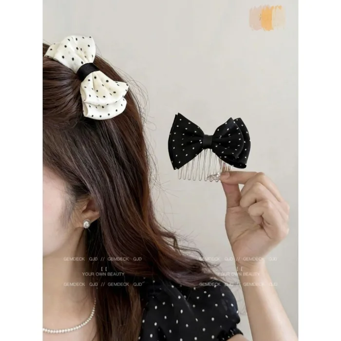Lược cài tóc nơ tạo phồng chân tóc kẹp tóc nữ phong cách Hàn Quốc sang trọng
