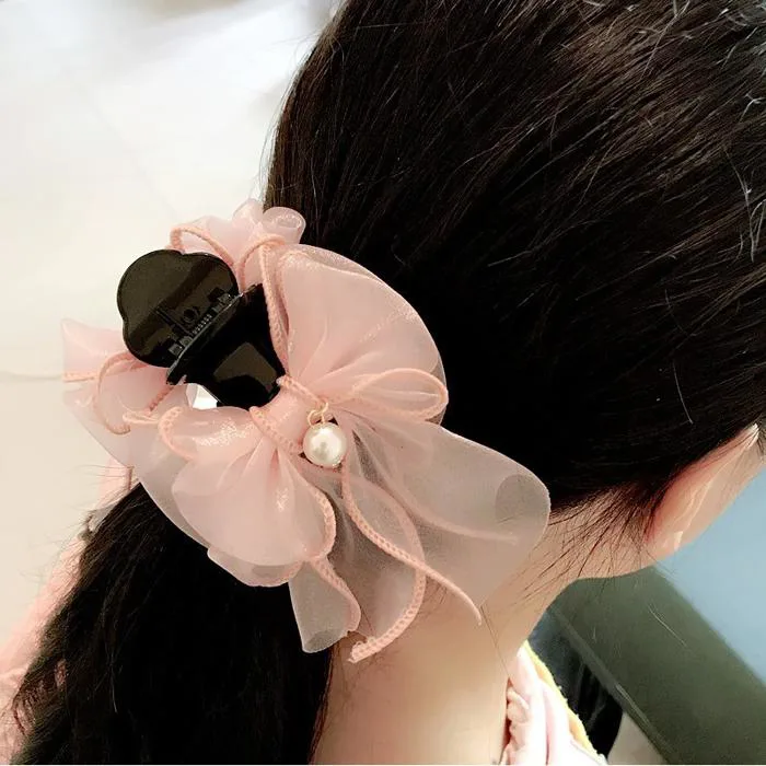 Kẹp tóc nơ công sở đính đá ❤️Kẹp Nơ Tiểu Thư❤️ Búi tóc / Hoa cài Tóc Đẹp/  Làm đẹp mái tóc / Phụ kiện cho nữ/ TRANG ĐIỂM