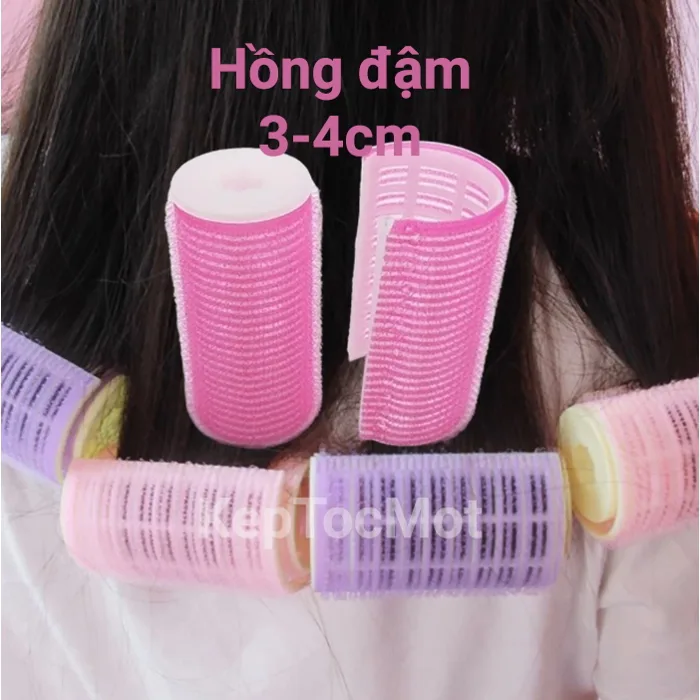 Lô cuốn tóc mái tự dính có kẹp uốn tóc 8 mẫu 1-2 lớp tạo kiểu tóc bồng phồng không hại tóc, lô uốn mái bay xoăn
