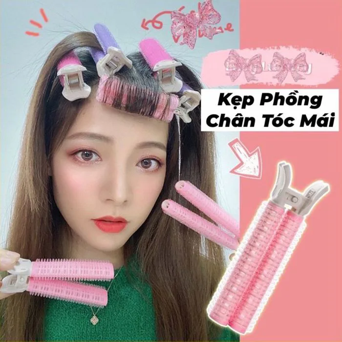 Kẹp phồng chân tóc mái LÀ GU Khăn Phụ Kiện - Lô uốn tự dính mái bay nữ đẹp  phong cách Hàn Quốc