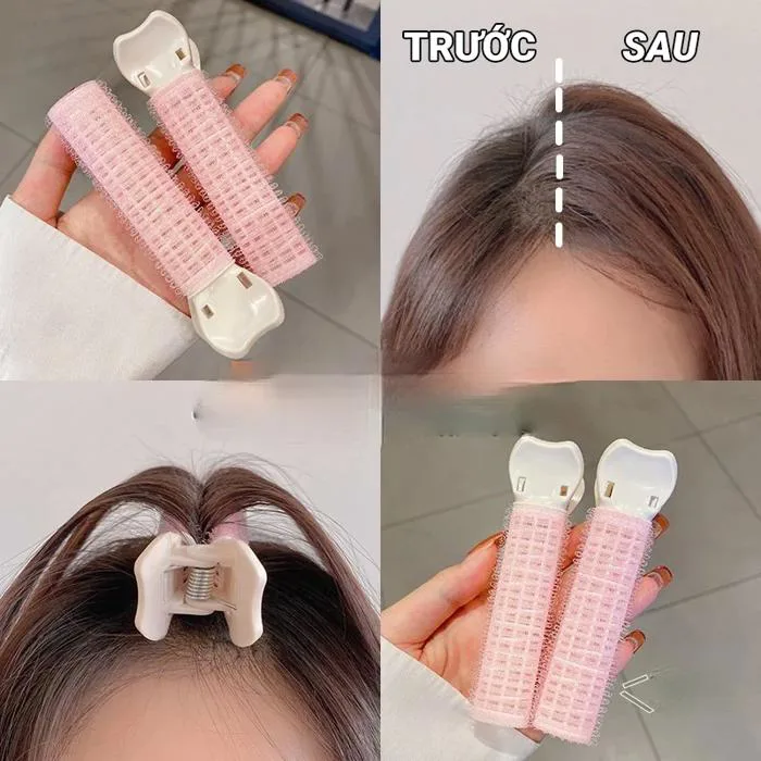 Kẹp phồng chân tóc mái LÀ GU Khăn Phụ Kiện - Lô uốn tự dính mái bay nữ đẹp  phong cách Hàn Quốc