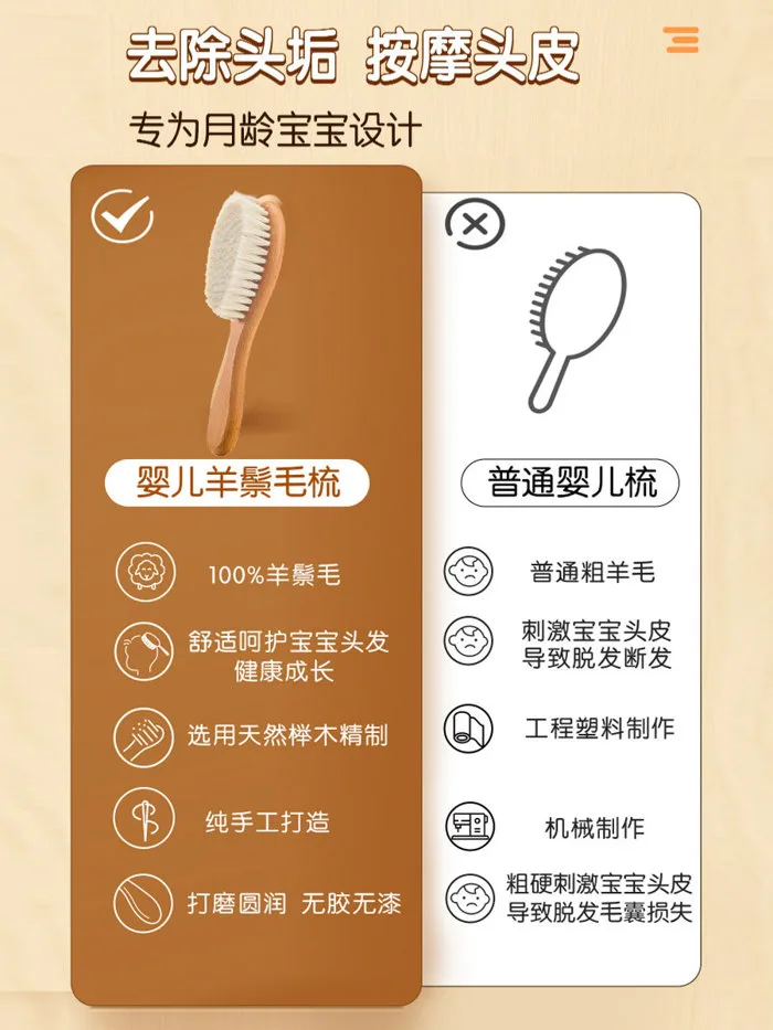 Lược Chải Tóc Cho Bé Hapage - Lược Lông Mềm Mại Cho Trẻ Sơ Sinh & Trẻ Em
