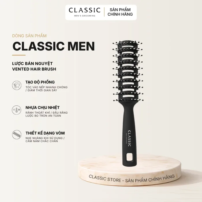 Lược bán nguyệt Classic Men - Lược sấy tạo phồng