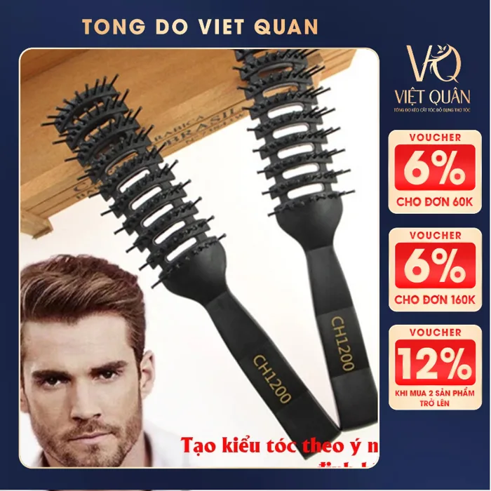 Lược Bán Nguyệt Tạo Kiểu Tóc Nam - Lược Sấy Phồng, Định Hình Nếp Tóc Chuyên  Nghiệp Chaoba 1200