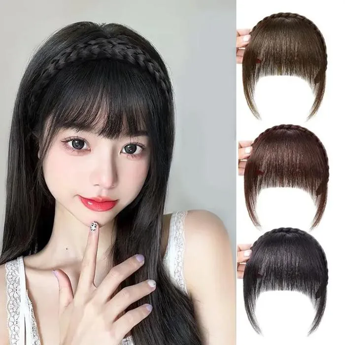 Mảnh Tóc Giả, Kiểu Thẳng, Tóc Mái Bằng Không Khí, Phong Cách Ngọt Ngào,  Băng Đô, Thích Hợp Cho Bé Gái, Che Một Mảnh, Với Tóc Mái Bện - TikTok Shop  Vietnam