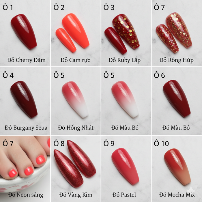 50 Màu Nail Đẹp Hợp Xu Hướng Nhất Để Ăn Tết 2026 - Đầu Dũa Cuticle chính  hãng