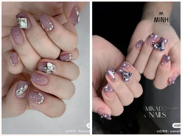 100+ mẫu nail đính đá đẹp đơn giản, sành điệu, thử là mê | Minhshop.vn